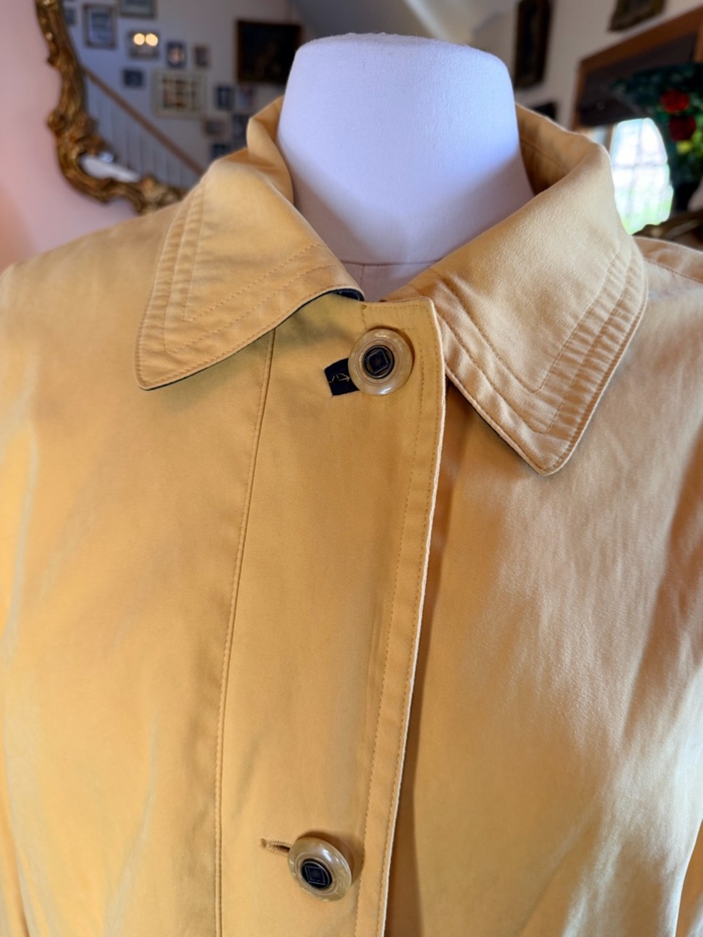 Lightweight Women's Mustard Trench Coat - Picture 6 of 15